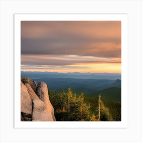 Sunset At The Mountain Art Print