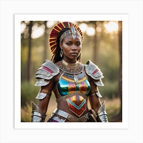 African Woman In Armor Art Print