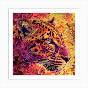 Psychedelic Leopard 1 Art Print