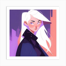 Girl With White Hair Art Print