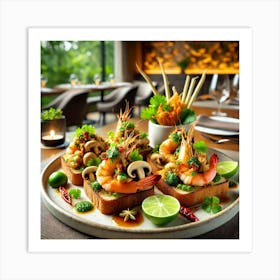 Tom Yum Bruschetta Art Print