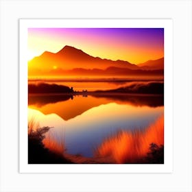 Sunrise In The Mountains 33 Art Print