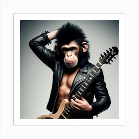 Chimp Rocker posed Art Print