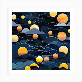 Moon And Stars 3 Art Print