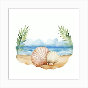 Seashells On The Beach Art Print