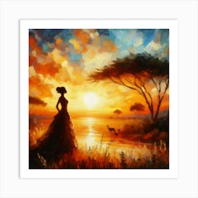 Sunset In The Savannah Art Print