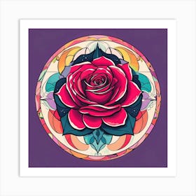 Rose In A Circle Art Print