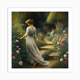 Girl In A Garden 9 Art Print