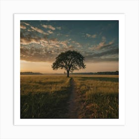 Lone Tree In The Field Art Print