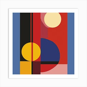 bauhaus poster design, colorful, geometric Art Print