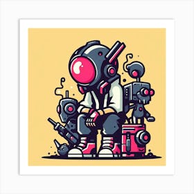 Robots And Robots Art Print