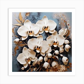 Pattern with White Orchid flowers” 1 Art Print