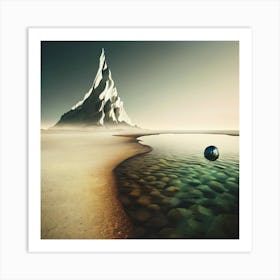 Ice Ball In The Water Art Print