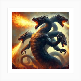 Dragons Of Hell Art Print