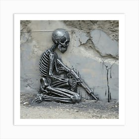 Skeleton With Gun 1 Art Print