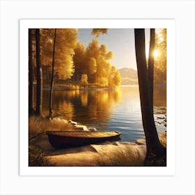 Sunset By The Lake 14 Art Print