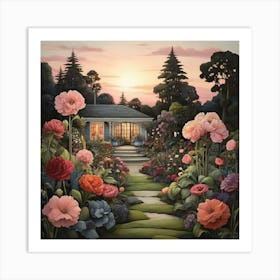 Garden At Dusk Art Print 1 Art Print