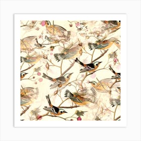 Birds On A Branch Art Print