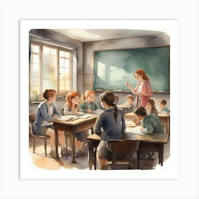 Teacher In The Classroom 2 Art Print