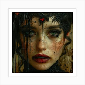 Woman With Bloody Eyes Art Print