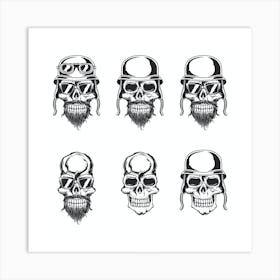 Skulls With Goggles Art Print