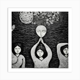 Three Women Praying Art Print