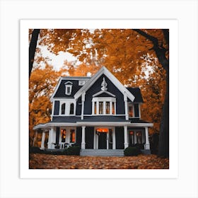 Victorian House In Autumn 1 Art Print