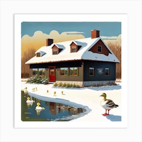 Ducks On The Pond Art Print