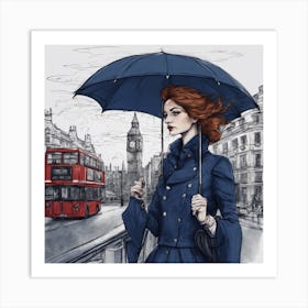 London Rain Art Print