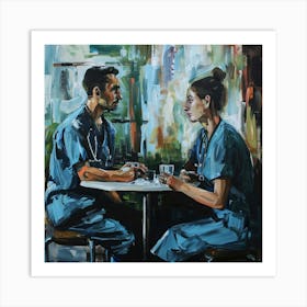 Nurse And Patient Art Print