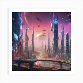 Futuristic City 41 Art Print