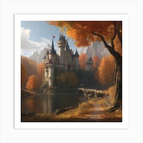 Castle In Autumn time Art Print