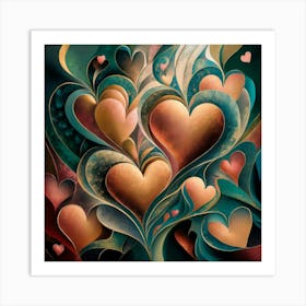 Hearts Of Love Art Print