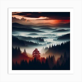 Sunrise In The Mountains 41 Art Print