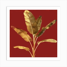 Gold Banana Leaf Art Print