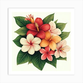 Hawaiian Flowers Art 1 Art Print