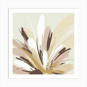 Beige Feathers Art Print