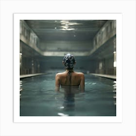 Woman In Swimming Pool 1 Art Print