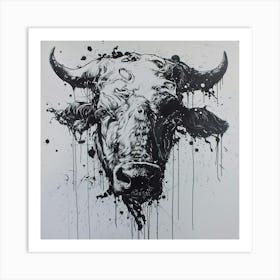 Bull Head 3 Art Print