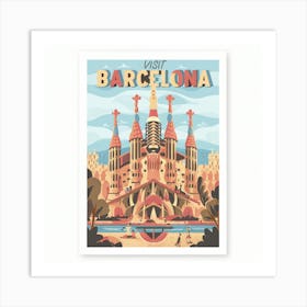 Visit Barcelona Art Print