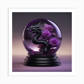 Dragon In A Snow Globe Art Print
