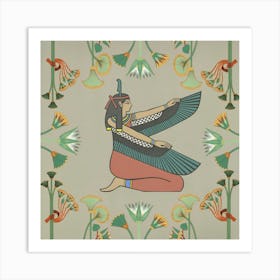 Egyptian Goddess Woman Wings Art Print