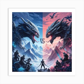 Dragons Vs Dragons Art Print