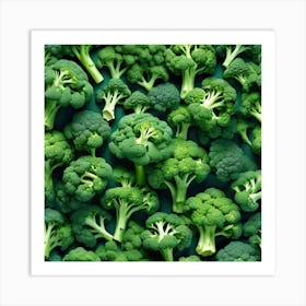 Frame Created From Broccoli On Edges And Nothing In Middle Ultra Hd Realistic Vivid Colors Highl (4) Art Print