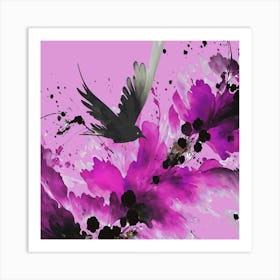 Ink Bird Pastel Pink 1 Art Print