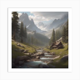 Mountain Cabin 2 Art Print