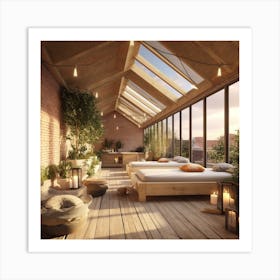 Bedroom In A Loft Art Print