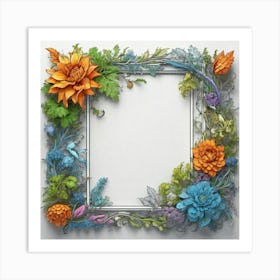 Frame With Flowers Art Print