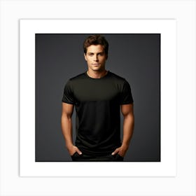 Man In Black T - Shirt 2 Art Print