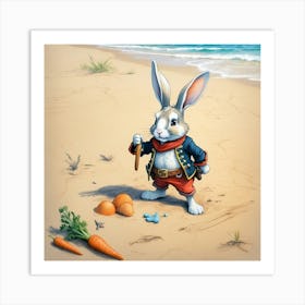 Rabbit On The Beach Art Print